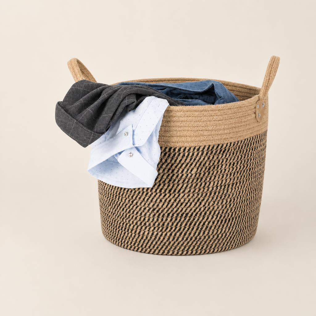 Panier à Linge en Coton et Lin
